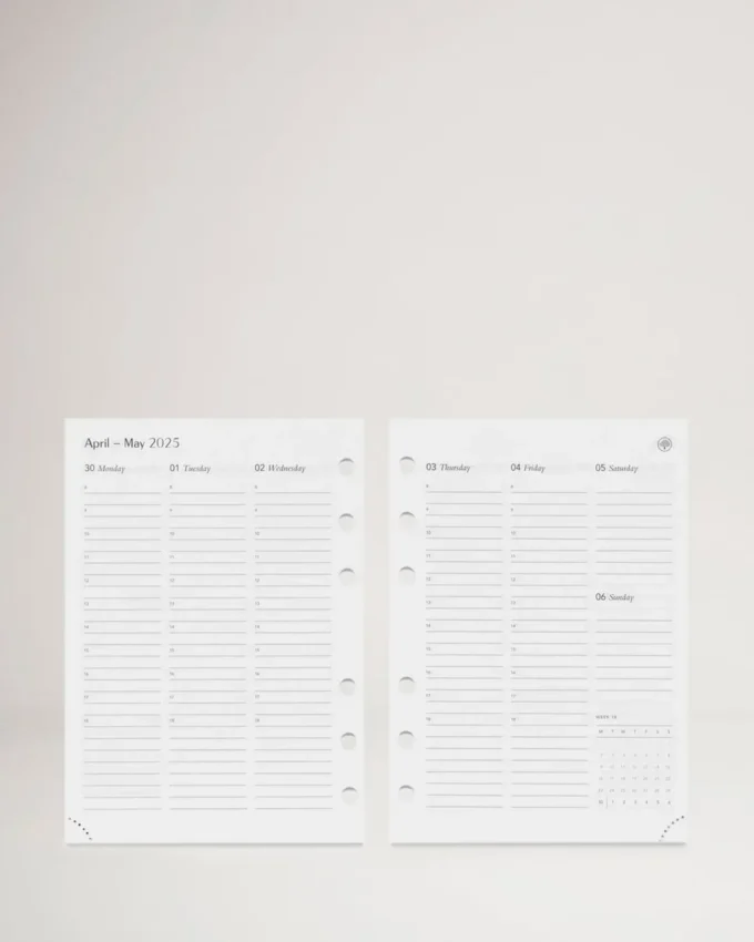 2025 Agenda Diary Insert White Paper Men