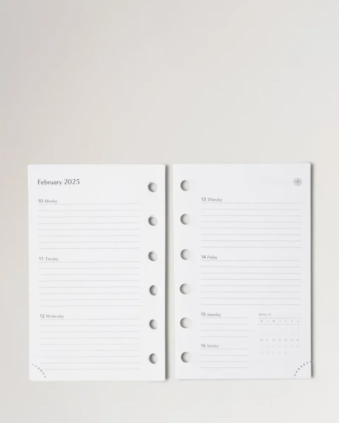 2025 Pocket Book Diary Insert White Paper Men