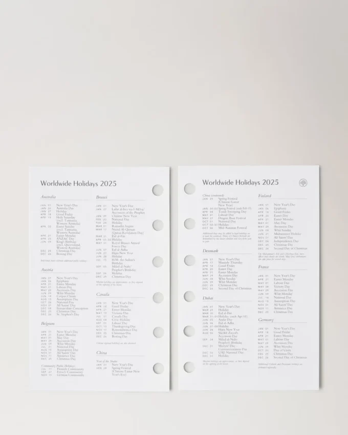 2025 Pocket Book Diary Insert White Paper Men