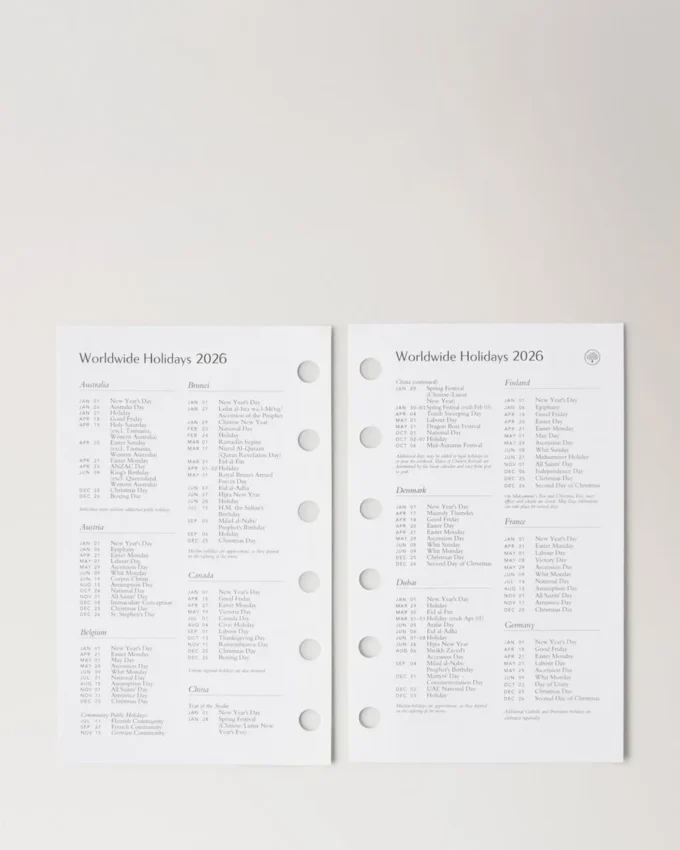2026 Pocket Book Diary Insert White Paper Women
