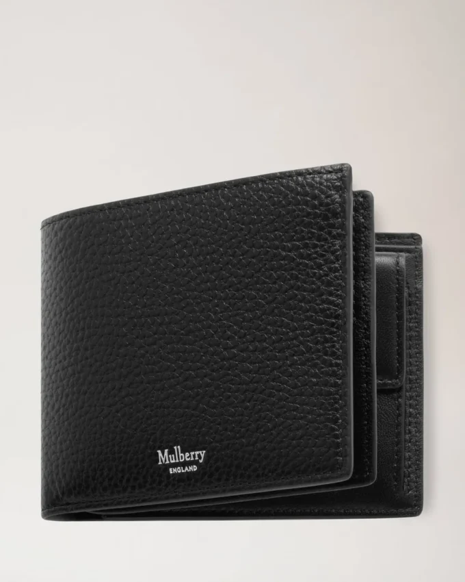 8 Card Coin Wallet Black Small Classic Grain Men