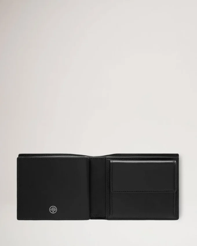 8 Card Coin Wallet Black Small Classic Grain Men