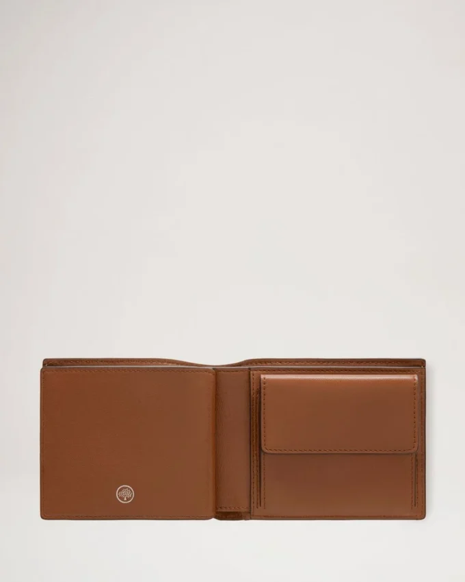 8 Card Coin Wallet Oak Small Classic Grain Family