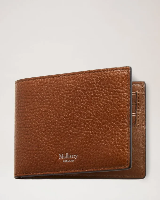 8 Card Wallet Oak Small Classic Grain Leather Family