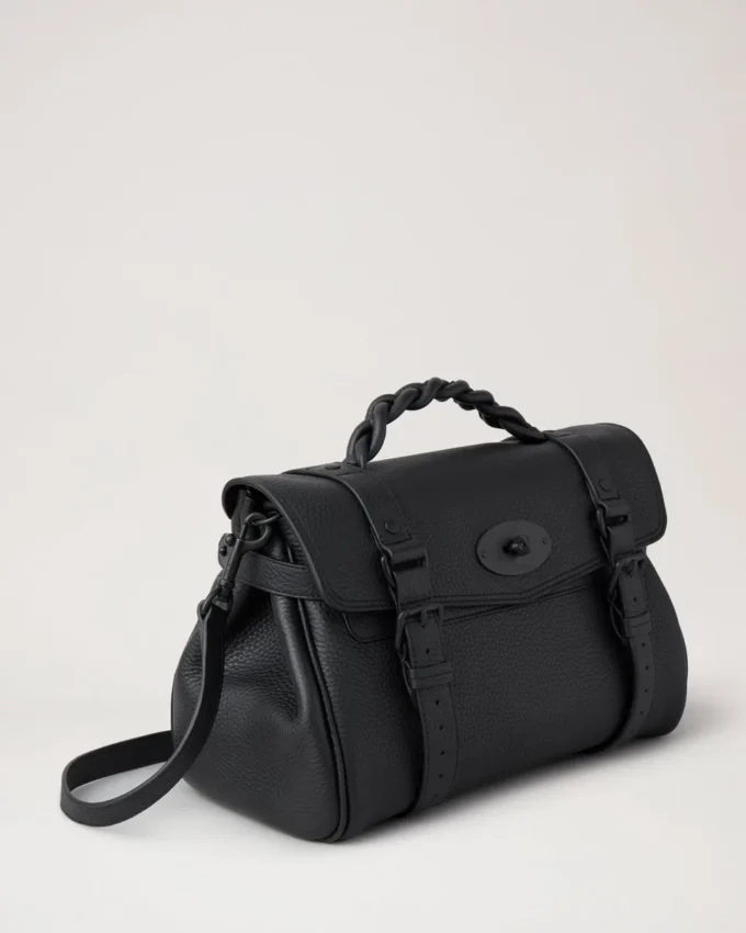 Alexa Black Heavy Grain Leather Family