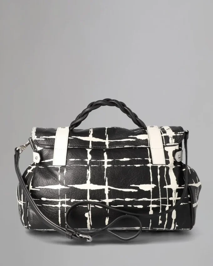 Alexa Pre-Loved Black & White Printed Check Pre-Loved Bags