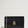 Amberley Clutch Black Shiny Small Croc Women