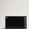 Amberley Clutch Black Shiny Small Croc Women