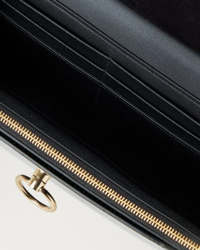 Amberley Clutch Black Shiny Small Croc Women