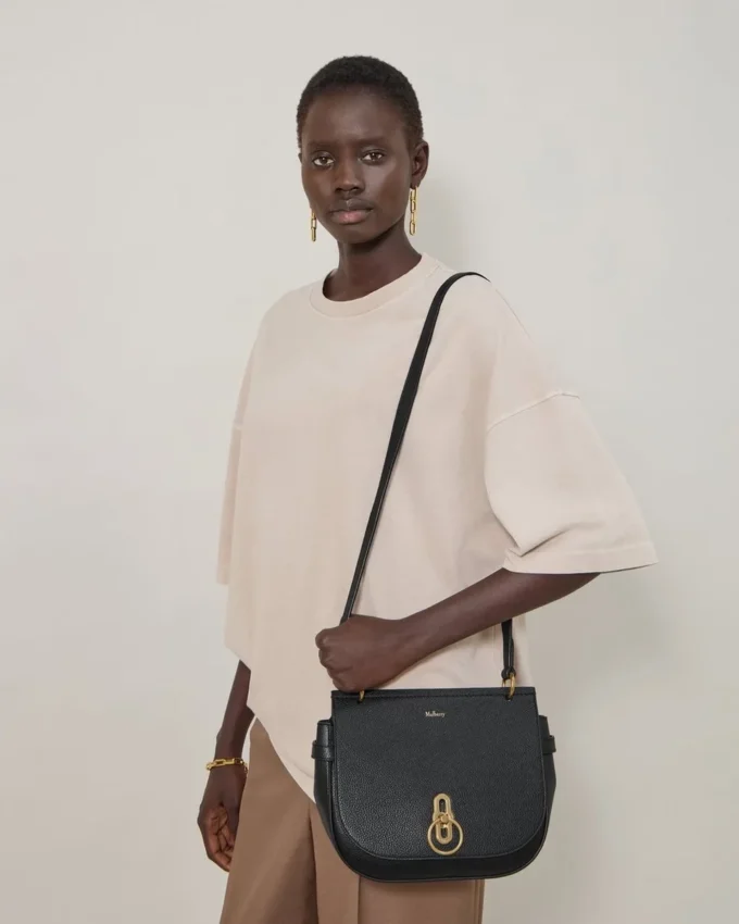Amberley Satchel Black Small Classic Grain Women