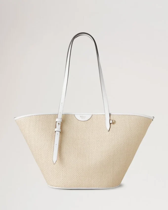 Basket Tote White Raffia Women