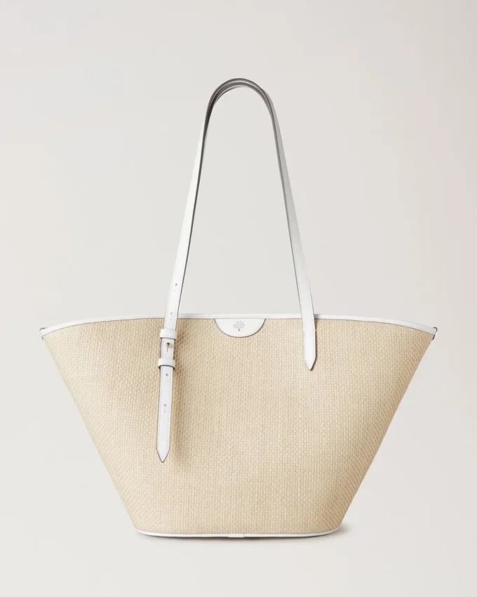 Basket Tote White Raffia Women