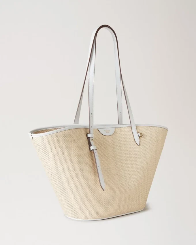 Basket Tote White Raffia Women