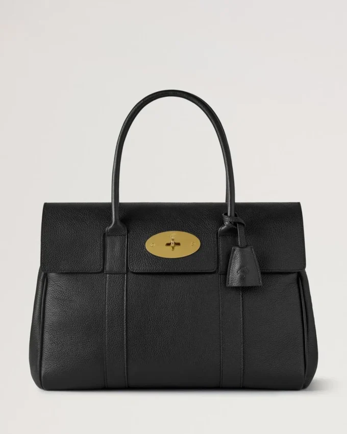 Bayswater in Black & Brass Small Classic Grain Bag Mulberry