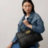 Bayswater in Black & Brass Small Classic Grain Bag Mulberry