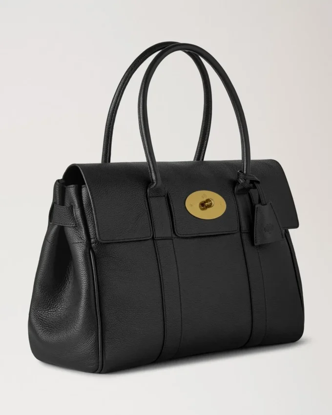 Bayswater in Black & Brass Small Classic Grain Bag Mulberry