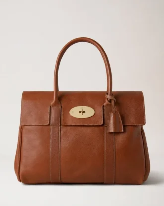 Bayswater in Oak Nvt Classic Tan Leather Bag Mulberry