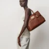 Bayswater in Oak Small Classic Grain Leather Bag Mulberry