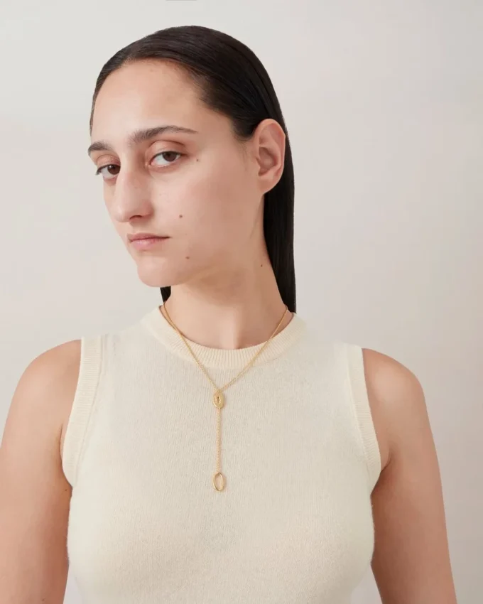 Bayswater Long Necklace Gold Plated Brass Women