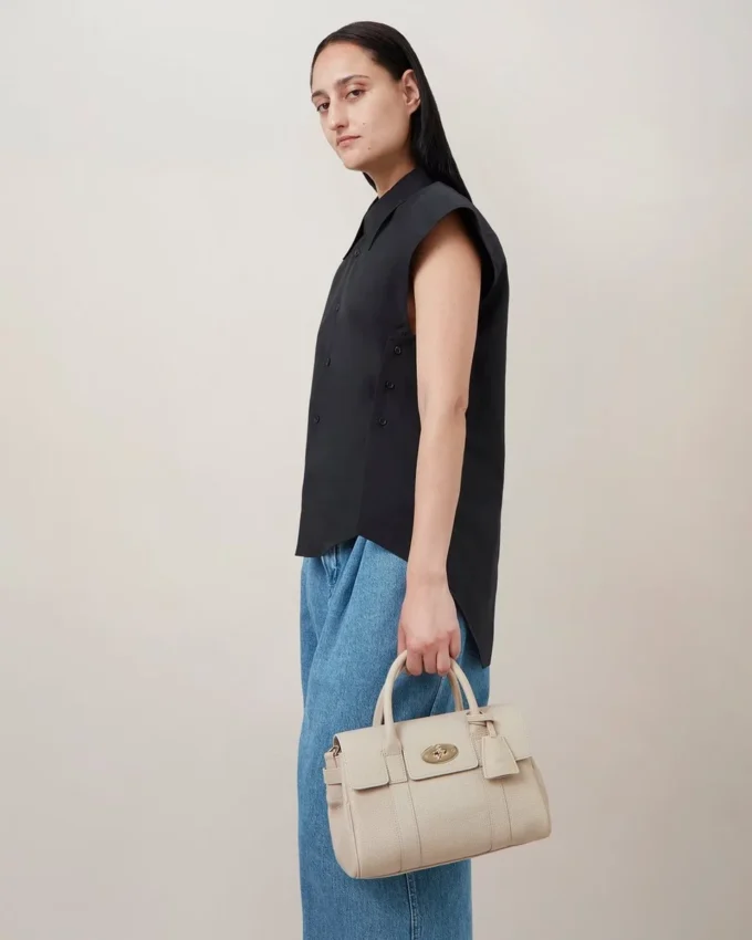 Bayswater Satchel Chalk Heavy Grain Women