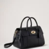 Bayswater Satchel in Black Small Classic Grain Mulberry