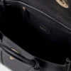 Bayswater Satchel in Black Small Classic Grain Mulberry