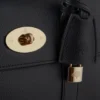 Bayswater Satchel in Black Small Classic Grain Mulberry
