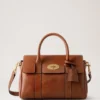 Bayswater Satchel in Oak Nvt Leather Shoulder Bag Mulberry