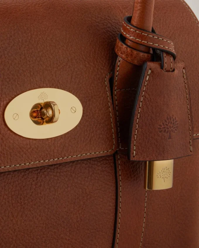 Bayswater Satchel in Oak Nvt Leather Shoulder Bag Mulberry