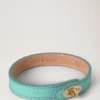Bayswater Thin Bracelet Marina Blue Small Classic Grain & Brass