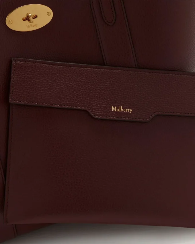 Bayswater Tote in Burgundy Small Classic Grain Leather Mulberry