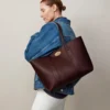 Bayswater Tote in Burgundy Small Classic Grain Leather Mulberry