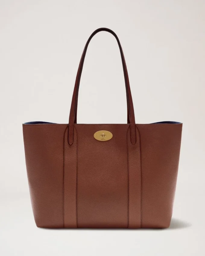Bayswater Tote in Oak Small Classic Grain Shoulder Bag Mulberry