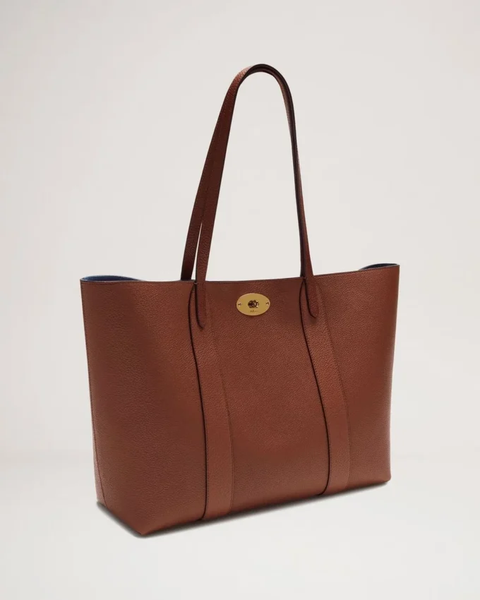 Bayswater Tote in Oak Small Classic Grain Shoulder Bag Mulberry