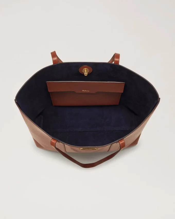 Bayswater Tote in Oak Small Classic Grain Shoulder Bag Mulberry