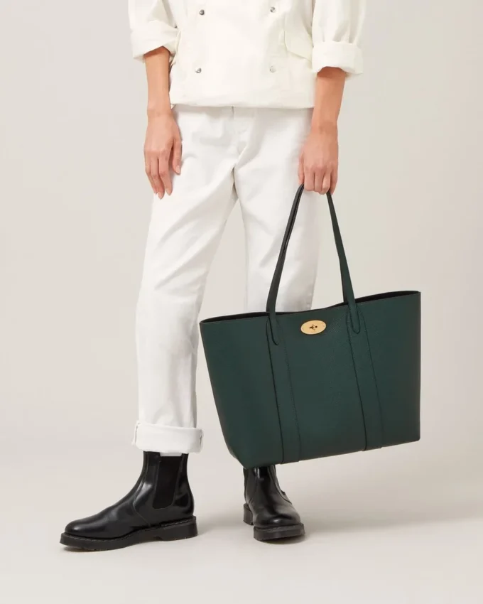 Bayswater Tote Mulberry Green Small Classic Grain