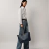 Bayswater Tote Night Sky & Poplin Blue Small Classic Grain with Contrast