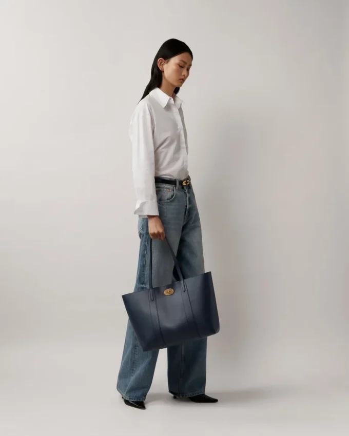 Bayswater Tote Night Sky & Poplin Blue Small Classic Grain with Contrast