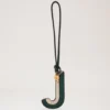 Bi-Colour Leather Keyring – J Mulberry Green & Chalk Silky Calf