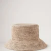 Bucket Hat Beige Raffia Men