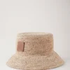 Bucket Hat Beige Raffia Men