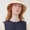 Bucket Hat Beige Raffia Men