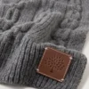 Cable Knit Scarf Charcoal Lambswool Women