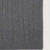 Cable Knit Scarf Charcoal Lambswool Women