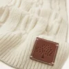 Cable Knit Scarf Ecru Lambswool Women