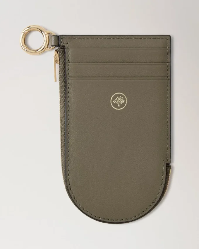 Cardholder Keyring Linen Green Micro Classic Grain