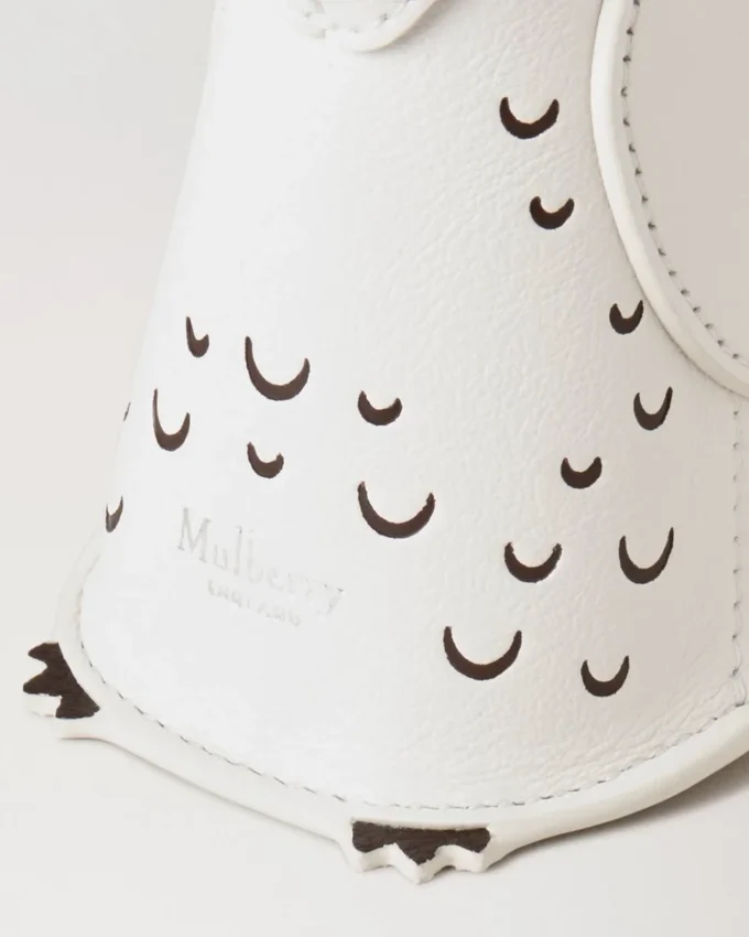 Case Keyring – Owl White Silky Calf Women
