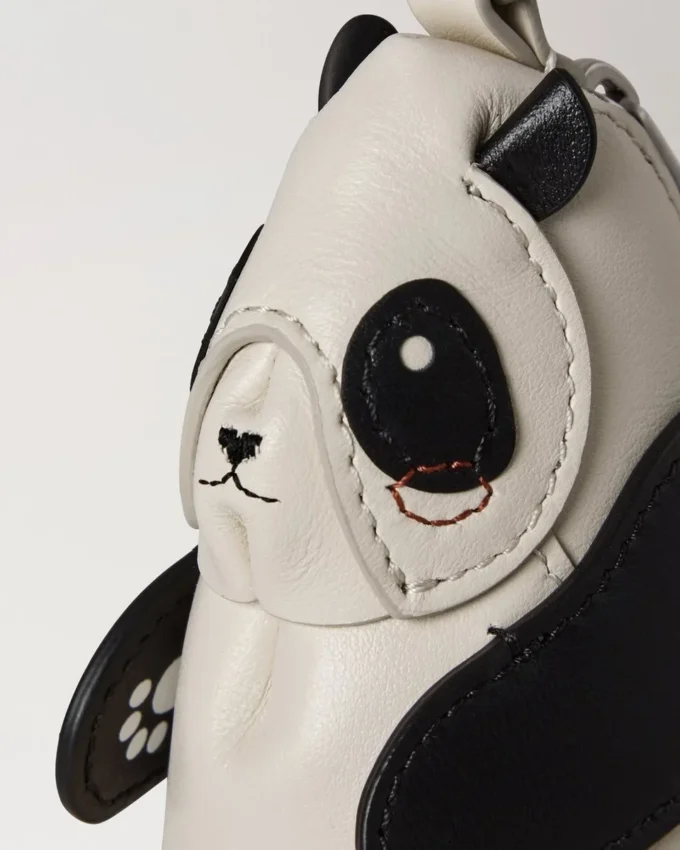 Case Keyring – Panda Black & Eggshell Small Classic Grain