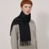 Cashmere Scarf Black Cashmere Women