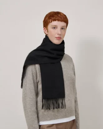 Cashmere Scarf Black Cashmere Women